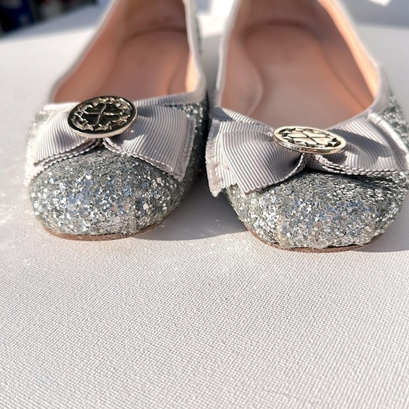 Kate Spade Fontana Silver Glitter Ballet Flats Women’s Sz 7.5 M - Picture 5 of 12
